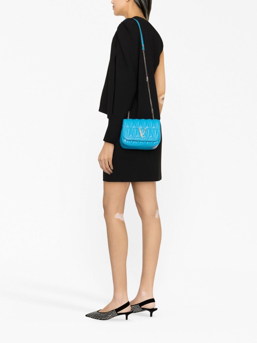 Versace small Virtus leather shoulder bag