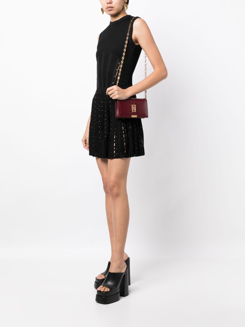 Versace Greca Goddess leather mini bag