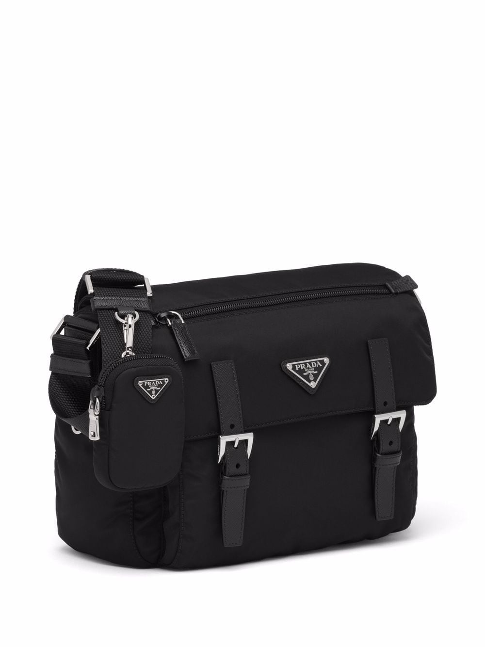 Pra*a re-nylon triangle logo-plaque shoulder bag
