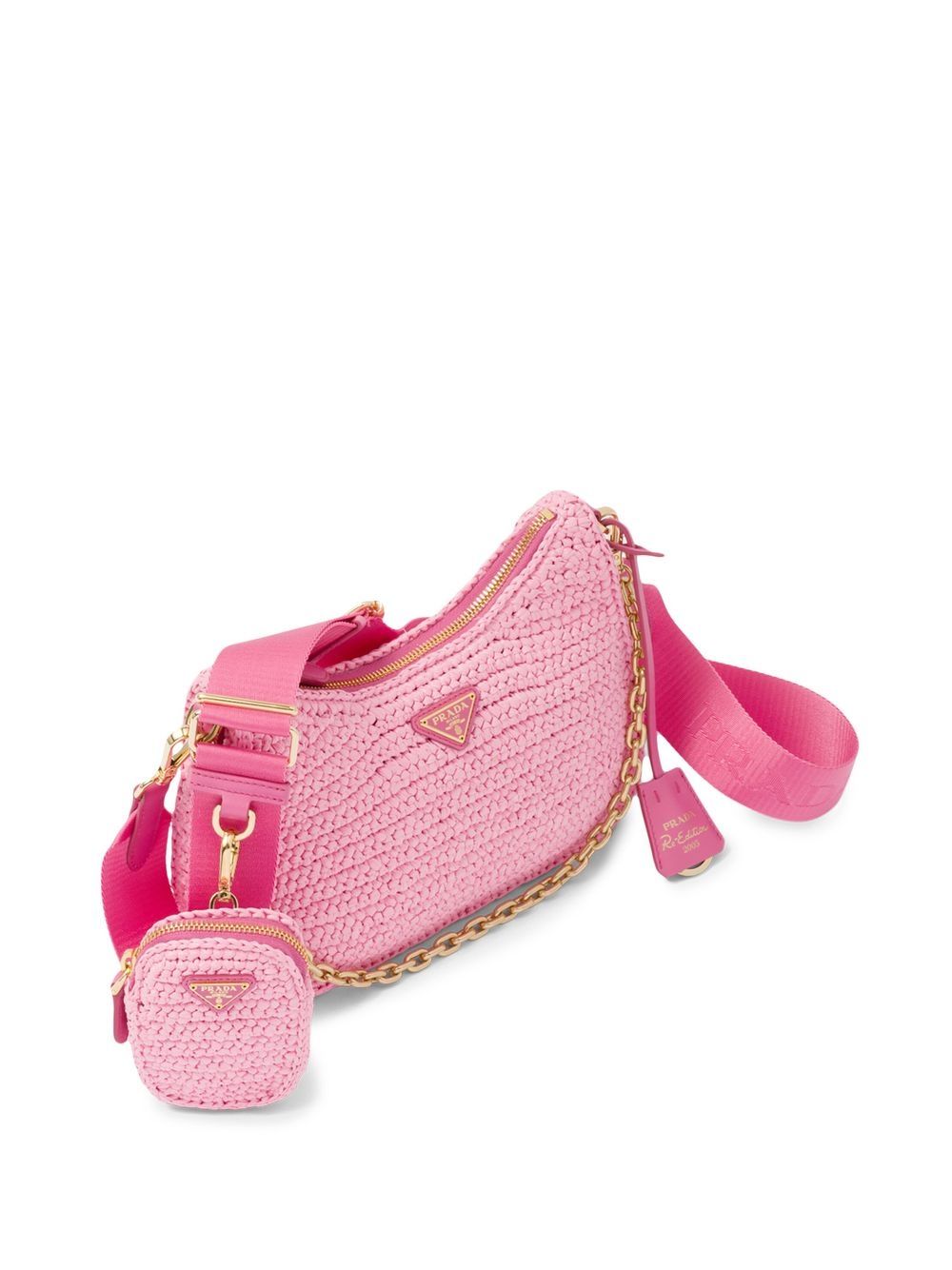 Pra*a re-edition 2005 crochet-knit shoulder bag